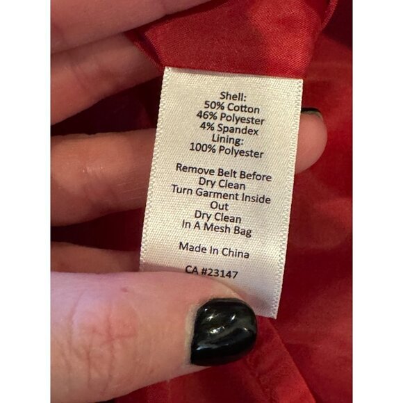 Talbots Red Satin Jeweled Neckline Belted Box Pleated Fit And Flare Dress 6 NWT - Picture 12 of 12